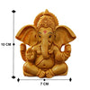 Elegant metal Lord Ganesha statue on a round base, representing divine blessings and spiritual charm, suitable for altars and home decor.