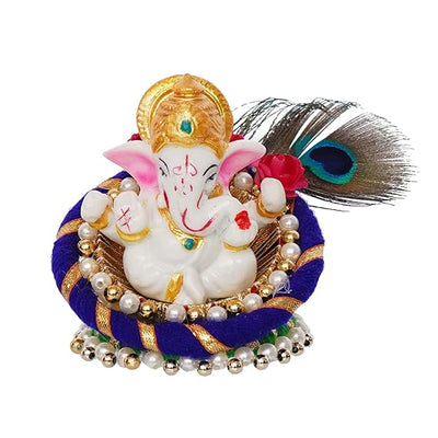 A handcrafted resin statue of Lord Ganesha, the Hindu deity known for wisdom and removing obstacles. The statue is intricately detailed and perfect for altars or home decor.