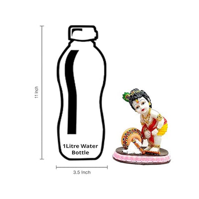  A depiction of Lord Krishna, the eighth avatar of Vishnu, often portrayed as a young boy playing the flute.