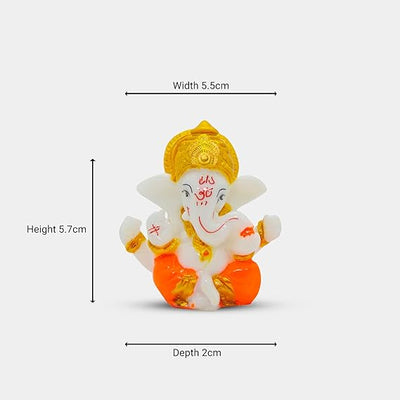 This beautiful statue of Lord Ganesha, the Hindu god of wisdom and remover of obstacles, is a perfect addition to any home or office. Crafted with exquisite detail, the idol captures the essence of the deity, making it a captivating centerpiece. Ganesha is often worshipped before undertaking new ventures, as he is believed to bring good fortune and remove any potential obstacles. 