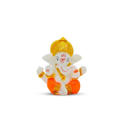 This beautiful statue of Lord Ganesha, the Hindu god of wisdom and remover of obstacles, is a perfect addition to any home or office. Crafted with exquisite detail, the idol captures the essence of the deity, making it a captivating centerpiece. Ganesha is often worshipped before undertaking new ventures, as he is believed to bring good fortune and remove any potential obstacles. 