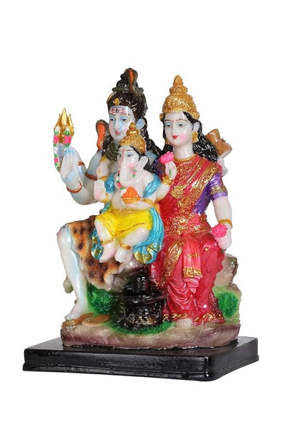 A depiction of Lord Shiva, the Hindu god of destruction and transformation, often portrayed with a trident and accompanied by his bull, Nandi.
