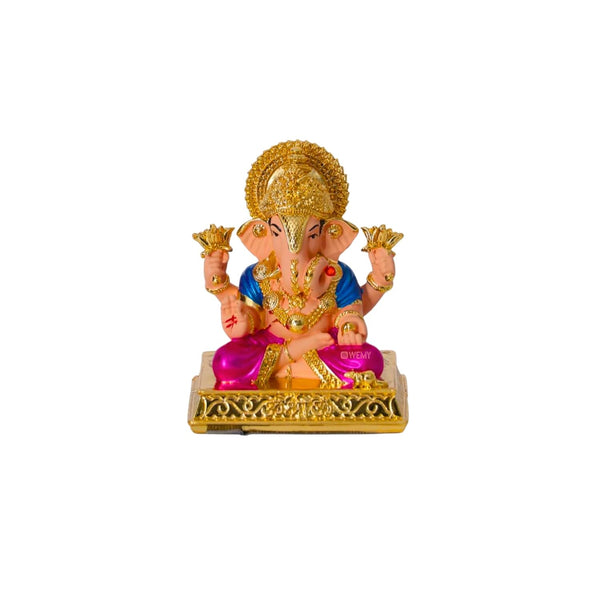 Handmade resin Ganesha idol, elegantly designed, ideal for home decor and spiritual blessings, symbolizing wisdom and prosperity.