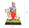  A depiction of Lord Krishna, the eighth avatar of Vishnu, often depicted as a young boy playing the flute.