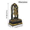 Handmade Ram Lalla idol, 12.7L x 8.6W x 25.6H cm, crafted from premium resin, showcasing intricate details, ideal for altars and spiritual decor