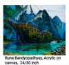 Timeless Journey: Vintage Broken Wooden Sailing Ship Acrylic Art a Perfect Landscape by Runa Bandyopadhyay - Unframed Original Painting