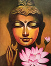 Lord Buddha Goutam Buddha Acrylic on Canvas Board 12 inch x 16 Inch