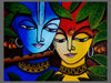 Canvas Print Radhe Krishna the Divine Love Acrylic on Canvas Board 12 inch x 16 Inch