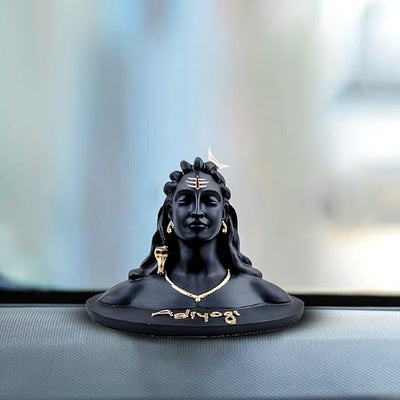 Handcrafted Adiyogi Shiva statue made from high-quality resin, showcasing intricate details and serene expression, perfect for home decor or altar