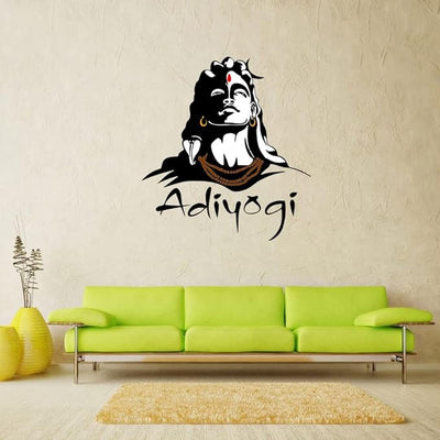Adiyogi wall sticker depicting Lord Shiva, designed to inspire and enhance the ambiance of bedrooms, living rooms, and playrooms.