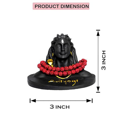 Handcrafted Adiyogi Shiva statue made from resin, showcasing intricate details and a serene expression, perfect for home or altar decoration