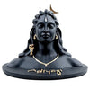 Handmade Adiyogi Shiva statue with Rudraksha mala, designed for car dashboards and home altars, showcasing intricate details and craftsmanship