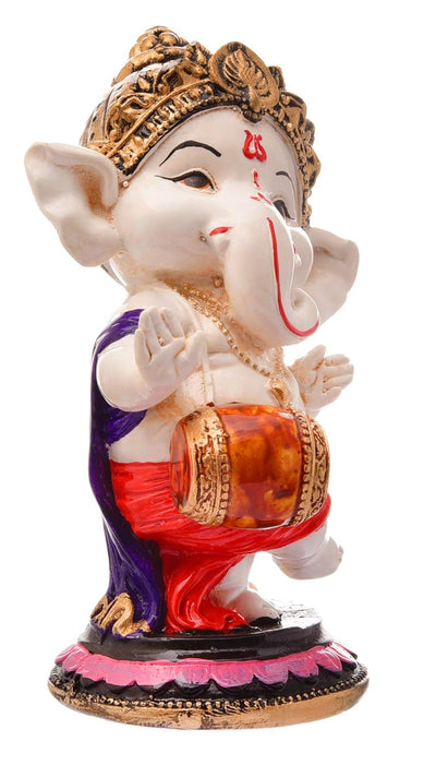 "Handcrafted aluminium Ganesha idol for home decor, measuring 6.2 cm x 3 cm x 3 cm, perfect for altars, spiritual spaces, and bringing blessings."