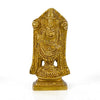 Antique brass statue of Tirupati Balaji, measuring 4 x 4 x 8 cm, handcrafted using traditional sand casting techniques, ideal for home decor and altars.