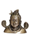 Handcrafted antique brass Lord Shiva idol, symbolizing power and wisdom, perfect for spiritual altars and home decor.