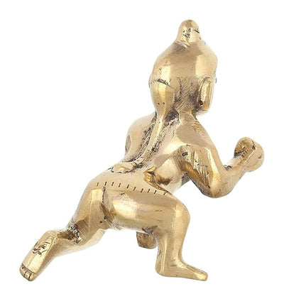Handmade Astadhatu Bal Gopal idol of Lord Krishna, symbolizing devotion and protection, ideal for home decor and spiritual spaces.