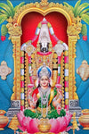 Vinyl sticker of Lord Venkateswara Swamy with Mata Laxmi, showcasing vibrant colors and intricate details, ideal for enhancing home decor.