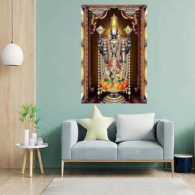 High-quality vinyl sticker of Lord Tirupati Balaji, showcasing vivid colors and intricate details, ideal for home decor.