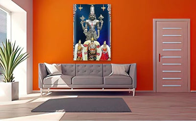 High-quality vinyl sticker of Lord Tirupati Balaji, showcasing vibrant colors and intricate details, ideal for home decor.