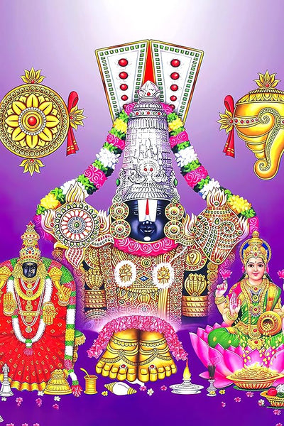 Vibrant vinyl sticker of Lord Tirupati Balaji, showcasing intricate details and colors, perfect for adding a spiritual touch to your home.