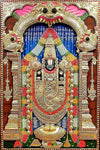 Vinyl sticker of Lord Tirupati Balaji, showcasing vibrant colors and intricate details, ideal for adding a spiritual touch to home decor.