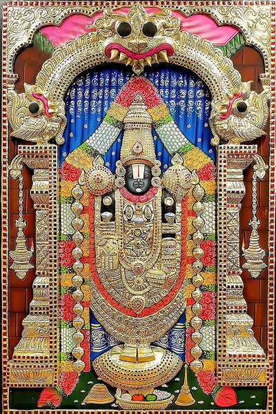 Vinyl sticker of Lord Tirupati Balaji, showcasing vibrant colors and intricate details, ideal for adding a spiritual touch to home decor.