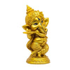 Handcrafted Ganesha statue playing a Bansuri with an integrated tealight holder, measuring 16 x 19 x 7 cm and weighing 250g. A symbol of spirituality and artistry.