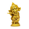 Handcrafted Ganesha statue playing a Bansuri with an integrated tealight holder, measuring 16 x 19 x 7 cm and weighing 250g. A symbol of spirituality and artistry.