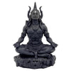 Handcrafted Black Adiyogi Shiva statue made of durable resin, showcasing intricate details, ideal for home decor and spiritual spaces.