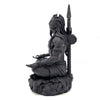 Handcrafted Black Adiyogi Shiva statue made of durable resin, showcasing intricate details, ideal for home decor and spiritual spaces.
