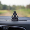 Handcrafted Black Adiyogi Shiva statue made of durable resin, showcasing intricate details, ideal for home decor and spiritual spaces.