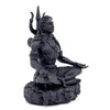 Handcrafted Black Adiyogi Shiva statue made of durable resin, showcasing intricate details, ideal for home decor and spiritual spaces.