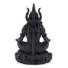 Handcrafted Black Adiyogi Shiva statue made of durable resin, showcasing intricate details, ideal for home decor and spiritual spaces.