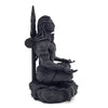 Handcrafted Black Adiyogi Shiva statue made of durable resin, showcasing intricate details, ideal for home decor and spiritual spaces.