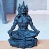Handcrafted Black Adiyogi Shiva statue made of durable resin, showcasing intricate details, ideal for home decor and spiritual spaces.