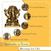 "Handmade brass Ganesha idol measuring 6 cm x 3 cm x 7 cm, symbolizing wisdom and prosperity, ideal for home decor and altars."
