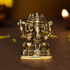 "Handmade brass Ganesha idol measuring 6 cm x 3 cm x 7 cm, symbolizing wisdom and prosperity, ideal for home decor and altars."
