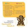 "Handmade brass Ganesha idol measuring 6 cm x 3 cm x 7 cm, symbolizing wisdom and prosperity, ideal for home decor and altars."
