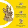 Handcrafted brass Ganesha idol, 4.4L x 4W x 7.6H cm, symbolizing prosperity and wisdom, ideal for altars and home décor.