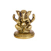 Handmade brass Ganesha idol, ideal for pooja room or as a collectible. Dimensions: 5L x 4W x 6H cm, 280 grams.