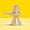 Handcrafted pure brass Shivling idol, symbolizing Lord Shiva's transformative energy, featuring intricate details and a warm golden glow.