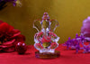 Charming handmade glass Ganesha idol, weighing 300g, ideal for altars or car dashboards, featuring intricate craftsmanship and divine elegance."
