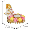 Charming Lord Ganesha idol made of resin, dimensions 10 cm x 10 cm x 7 cm, symbolizing wisdom and prosperity, ideal for home and office decor.