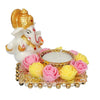 Charming Lord Ganesha idol made of resin, dimensions 10 cm x 10 cm x 7 cm, symbolizing wisdom and prosperity, ideal for home and office decor.