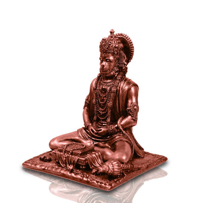 A 4.5-inch Copper Bahubali Hanuman statue, handcrafted from resin, symbolizing strength and harmony, ideal for home decor and spiritual spaces.