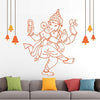 Colorful Dancing Ganesha wall sticker measuring 85L x 1W x 75H cm, made from durable vinyl, ideal for enhancing home decor and spiritual ambiance.