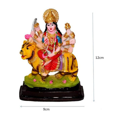 Handmade Devi Durga Idol in reddish multi-color synthetic resin, ideal for home decor, puja, and special gifting occasions.