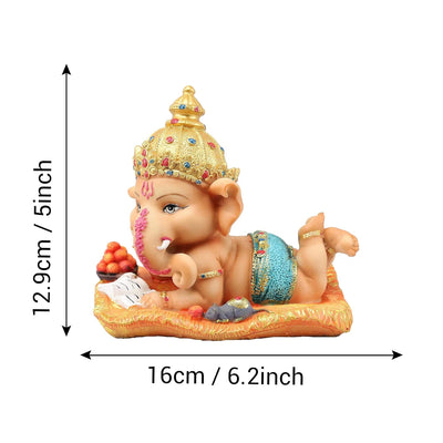 Handcrafted resin Ganesha statue, beautifully detailed, symbolizing prosperity and good fortune, ideal for home decor, puja room, or altar.