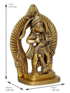 Handmade brass idol of Lord Hanumanji opening his heart to reveal Lord Ram and Sita, showcasing intricate design and craftsmanship