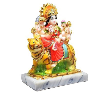 Handmade Durga Maa Idol for Puja, measuring 18 cm, made of resin, ideal for home decor and spiritual practices